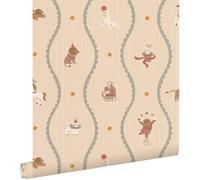 ESTAhome carta da parati circo blu e rosa 50 x 900 cm