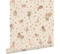 ESTAhome carta da parati circo blu, verde e marrone 50 x 900 cm