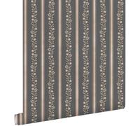 ESTAhome carta da parati fiori e righe blu e rosa 50 x 900 cm