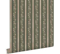ESTAhome carta da parati fiori e righe verde e rosa 50 x 900 cm