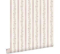 ESTAhome carta da parati fiori e righe viola 50 x 900 cm