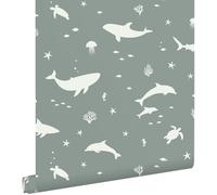 ESTAhome carta da parati il mondo sott'acqua blu verde 50 x 900 cm