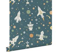 ESTAhome carta da parati Universo blu, verde e marrone 50 x 900 cm