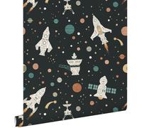 ESTAhome carta da parati Universo nero, verde e marrone 50 x 900 cm