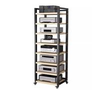 Estante para equipos de audio - Mueble para equipos multimedia con altura ajustable y ruedas para espacios pequeños, ideal para el entretenimiento en la sala de estar y otros componentes estéreo.