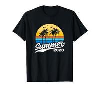 Estate 2020 Vintage Tramonto Palme Anni '70 Retro Maglietta