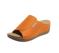 Estate 2026 Trend VivaStep Pantofole da donna con punta aperta, sandali ergonomici per tutti i giorni, vacanze, spiaggia, suola antiscivolo, supporto ortopedico, vestibilità comoda, Colore: arancione