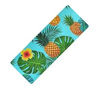 Estate Ananas Palm Flower Blue stampato non tossico yoga mat chimico libero gomma naturale antiscivolo, con borsa tapete para ejercicio 180x66 cm per palestra