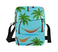 Estate Blu Coconut Tree Amaca piccola borsa messenger per le donne borsa a tracolla per donna Cross Body Borse a tracolla Borsa a mano per donna Cinghia regolabile per la scuola