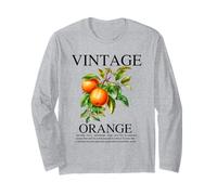 Estate botanica di Cottagecore del fiore d'arancia della frutta dell'annata Maglia a Manica