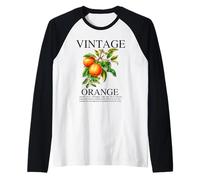Estate botanica di Cottagecore del fiore d'arancia della frutta dell'annata Maglia con Maniche Raglan
