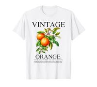 Estate botanica di Cottagecore del fiore d'arancia della frutta dell'annata Maglietta