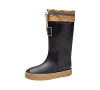 Estate Brasile Scarpe da pioggia casual da donna, stivaletti al polpaccio, scarpe da esterno da donna, taglia 8, marrone, 38 EU