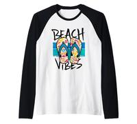 Estate Carino Retro Beach Vibes Life Is Better in Infradito Maglia con Maniche Raglan