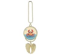 Estate Cartoon Granchio Auto Appeso Ornamento Retrovisore Specchio Pendente Regali Fortunati Ornamento Appeso Divertente Ciondolo Auto per Ufficio Auto Decorazione Domestica Stile Dorato