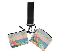 Estate Colorato Margherite Spiaggia Delle Donne Della Moneta Delle Donne Del Titolare di Carta Carino Moda Cerniera Portafoglio da Polso con Cinturino Da Polso per Le, Margherite colorate estate