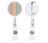Estate Colore Strisce Verticali Modello Tessuto Retrattile Porta Badge Reel Clip ID Card Holder per Medico Infermiere Studente Ufficio Lavoratore