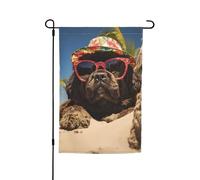 Estate Cucciolo carino Il mio amore cane Bandiera da giardino vibrante bifacciale 12 x 18 pollici Decorazione per casa Cortile