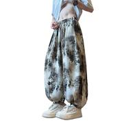 Estate degli uomini di Stile Cinese di Seta di Ghiaccio Drappeggio Etnico Tie-Dye Inchiostro Pittura All, Caff, L
