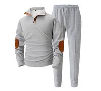 Estate Degli Uomini Traspirante Due Traspirante Vestito Manica arrotolata Camicia Pantaloni Set Sprint Suit Uomini, Grigio, L