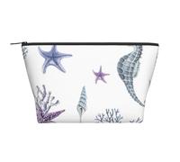 Estate del mare delle stelle marine del corallo del cavalluccio marino, Borsa da toilette Borsa per trucco Borsa per cosmetici Borsa da toilette da viaggio portatile
