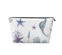 Estate del mare delle stelle marine del corallo del cavalluccio marino, Borsa da toilette Borsa per trucco Borsa per cosmetici Borsa da toilette da viaggio portatile