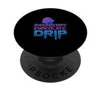 Estate divertente per amanti del gelato a goccia con gocce di cioccolato lampone PopSockets PopGrip Adesivo