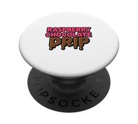 Estate divertente per amanti del gelato a goccia con gocce di cioccolato lampone PopSockets PopGrip Adesivo