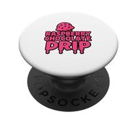 Estate divertente per amanti del gelato a goccia con gocce di cioccolato lampone PopSockets PopGrip Adesivo