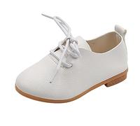 Estate E Autunno di Modo Ragazze Carine Scarpe Casual Tinta Unita Punta Rotonda Vestito Scarpe Bambini Stivali, bianco, 32 EU