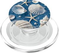 Estate estetica blu costiera conchiglie PopSockets PopGrip per MagSafe