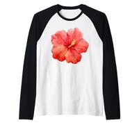 Estate Fiore Di Ibisco Rosso Maglia con Maniche Raglan