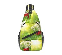 Estate Fiori Floreali Margherite Moda Croce Petto Borsa Diagonalmente Regolabile Cinghie Ad Alta Capacità Sport Viaggi Lavoro Uso quotidiano, Nero , Taglia unica