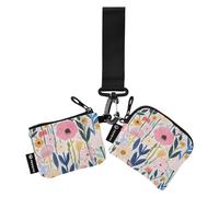 Estate Floreale Colore Chiaro Bella Doppio Portafogli Da Polso per Le Donne Piccolo Portasoldi Staccabile Con Portachiavi per Le Signore 2 Confezioni Porta Tarjetas de crédito