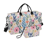 Estate Floreale Colore Della Luce Bella Decorativo Viaggio Pernottamento Carry on Bag Palestra Sport Duffel Borse con Cinghia Regolabile per Viaggio Impermeabile bolsas de para Mujer