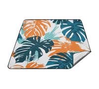 Estate Foglie di Palma Verde Arancione Impermeabile Packable Coperta Impermeabile Prato Escursionismo Coperta per Erba Coppie Regalo manta para la playa