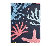 Estate Fresh Ocean Corals Porta passaporto in pelle impermeabile per viaggio Portafoglio Combo Caso passaporto per le donne Leggero, Coralli oceanici freschi estivi, 1 size