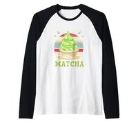 Estate Gelato tè Matcha Sole, Vacanze e Matcha Maglia con Maniche Raglan