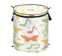 Estate Giallo Verde Colorato Nota Farfalla cesto portabiancheria pieghevole e impermeabile cestini dispensa con manico robusto vasca tela Decorativos per scaffali scrivania sesto para ropa sucia