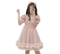Estate Giapponese Lolita Abito In Pizzo Ragazze Adolescenti Morbido Carino Ruffles A-Line Principessa Abiti Da Festa, Mocassini eleganti da donna, M