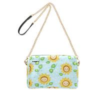 Estate Girasole Verde Fresco Estetica Moda Borsa A Tracolla Per La Donna Pelle Vegana Croos Borse Del Corpo Zip Signora Borse A Spalla