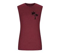 Estate Grande Diviso Sportivo Sciolto Fitness Gilet Esteso Hiphop Puro Senza Maniche Stampato Gilet, Colore: rosso, L