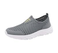 Estate Moda Uomo Un Piede Staffetta Sneakers Uomo Mesh Panno Confortevole Scarpe Casual Sneaker Rack per gli Uomini sulla Porta, Grigio, 7 UK 3X-Narrow