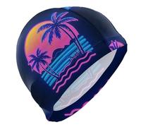 Estate Neon Coconut Tree Tramonto nuoto impermeabile per adulti Capelli corti tappi impermeabili per il nuoto Protezione dei capelli e riduzione della resistenza gorro de natacion para hombre