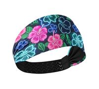 Estate Neon Ibisco Frangipani Fiore Umidità Wicking fasce per capelli elastiche per capelli per basket basket Yoga Palestra accessori para cabello de mujer