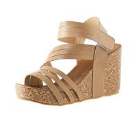Estate Nuove Donne Europeo e Americano Commercio Estero Sandali con Zeppa Tacchi e Sexy Ladies Sandali Taglia 5 Uk 2025, rosa, 38.5 EU