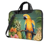 Estate Parrot Ananas Uccello Laptop Tote Bag per Uomini Donne Del Manicotto Del Computer Portatile Borsa Della Spalla Cartella Messenger, Nero, 13 inch