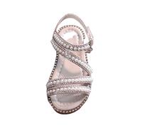 Estate Ragazze Sandali Edizione Coreana Bambine Perla Open Toe Principessa Scarpe Piccole Medie E Grandi Bambini Performance Scarpe Ragazze Slipper Taglia 12, rosa, 6 UK Child X-Narrow