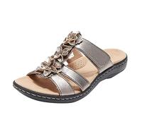 Estate Sliders Donna Pelle Mucca Slingback Strap Ladies Design Classico Sandali Piatti Scarpe 2025, Oro, 36.5 EU