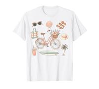 Estate Spiaggia Estetica Vintage Bicicletta Vacanza Tropicale Maglietta